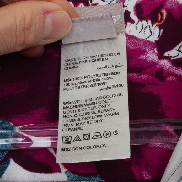 Chicos Womens Floral Button Down Blouse Size S Shark Bite 3/4 Sleeve Whimsigoth - Picture 6 of 8